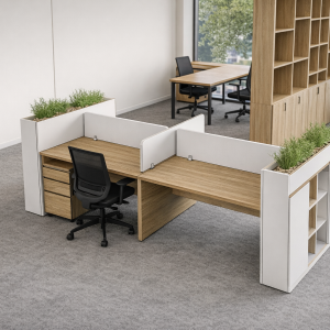 Cụm bàn làm việc 4 chỗ ngồi giá rẻ