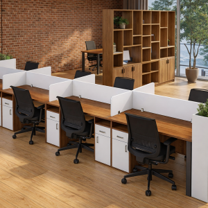 Cụm bàn làm việc 8 người có hộc